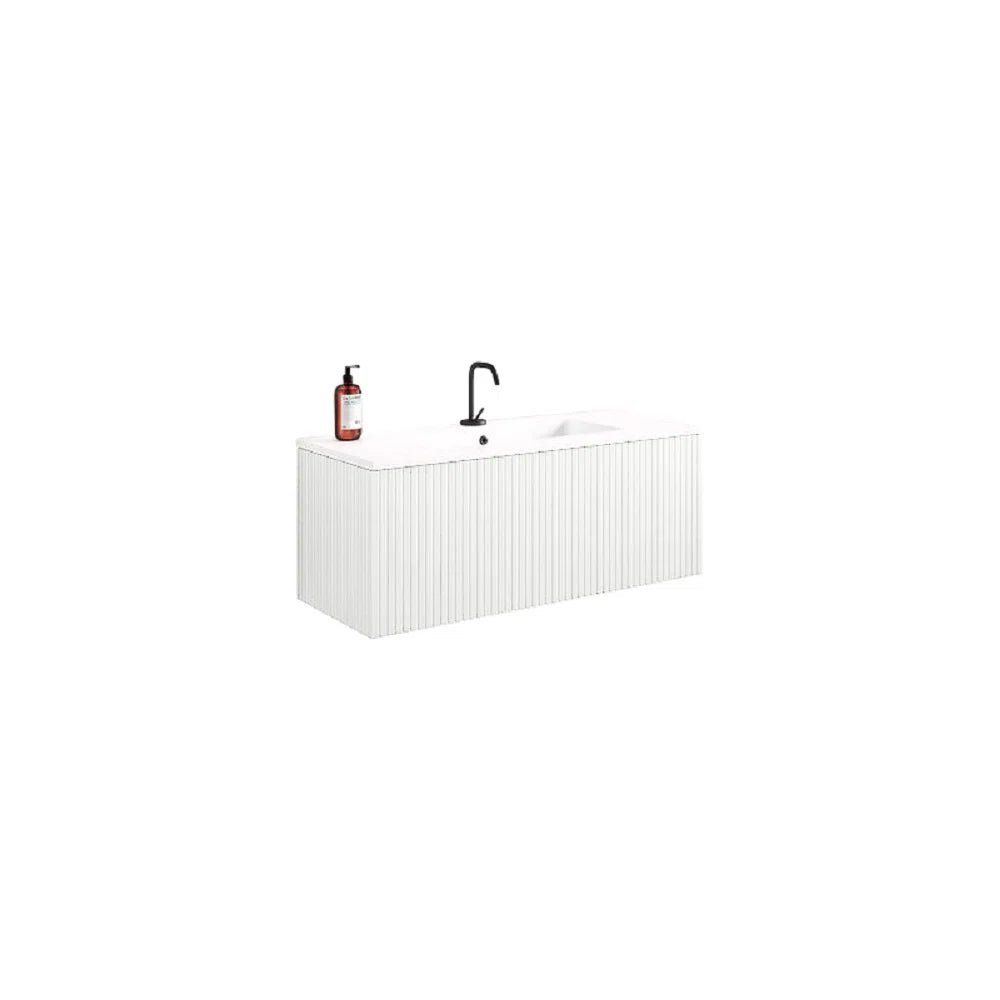 Alima 32" White Single Bathroom Vanity With Ceramic Top - Tilevanity.com