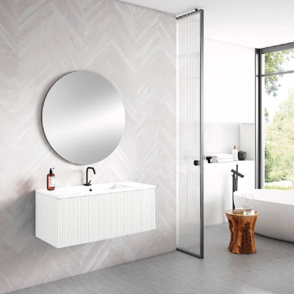 Alima 24" White Single Bathroom Vanity With Ceramic Top - Tilevanity.com