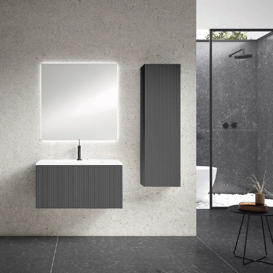 Alima 32" Gray Single Bathroom Vanity With Ceramic Top - Tilevanity.com