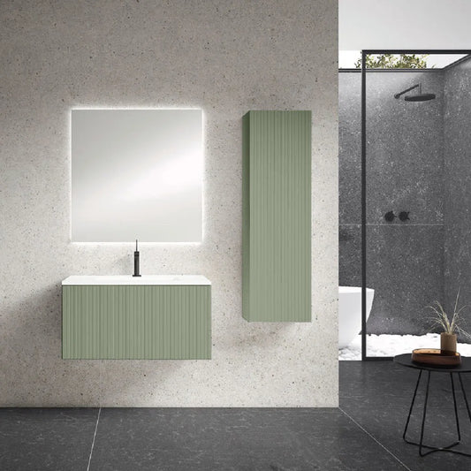 Alima 32" Green Single Bathroom Vanity With Ceramic Top - Tilevanity.com