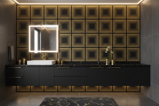 Art Deco Vizcaya Black Porcelain Tile