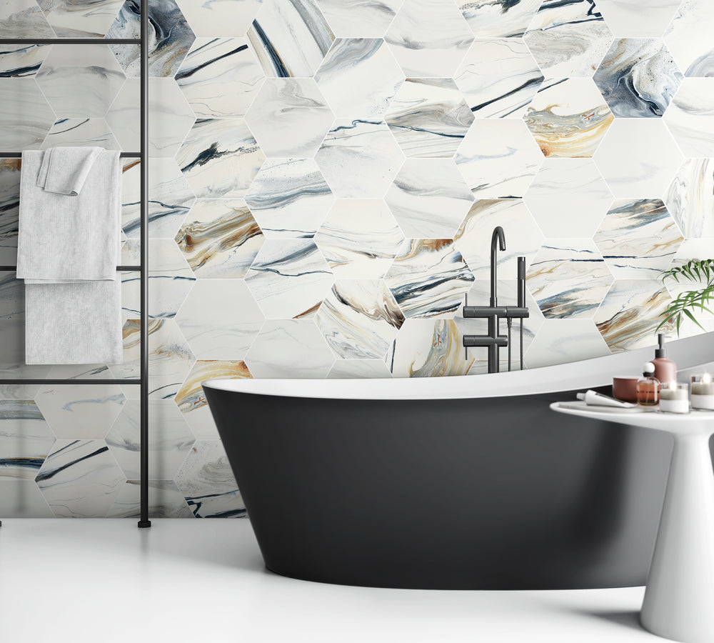 Jena Coastal Calm Hexagon Porcelain Tile