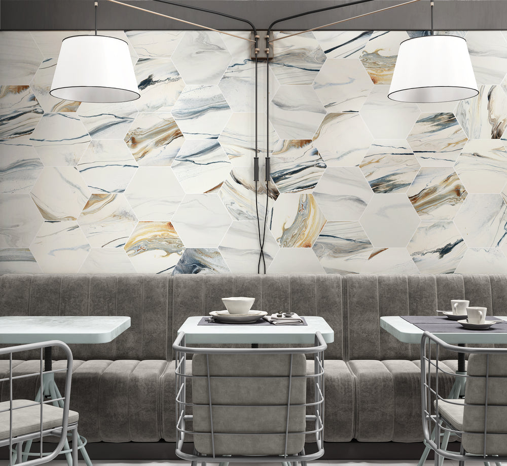 Jena Coastal Calm Hexagon Porcelain Tile