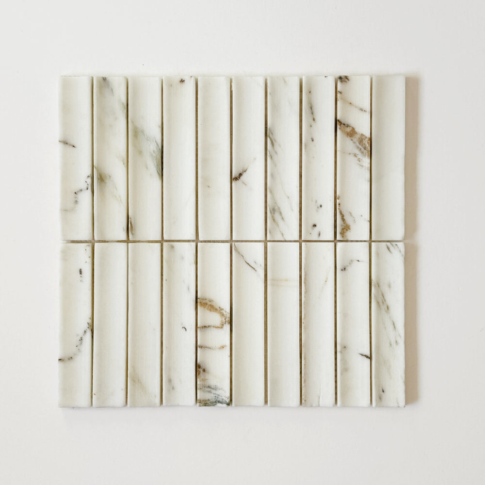 Serene 12.6x12" Bellagio Gold Fluted Natural Stone Mosaic | 2 options