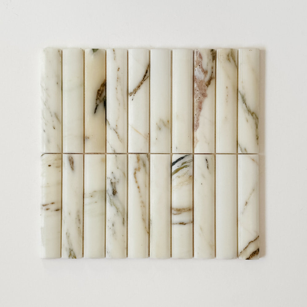 Serene 12.6x12" Bellagio Gold Fluted Natural Stone Mosaic | 2 options