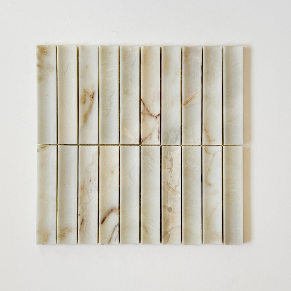 Serene 12.6x12" Paonazzo Fluted Natural Stone Mosaic | 2 options