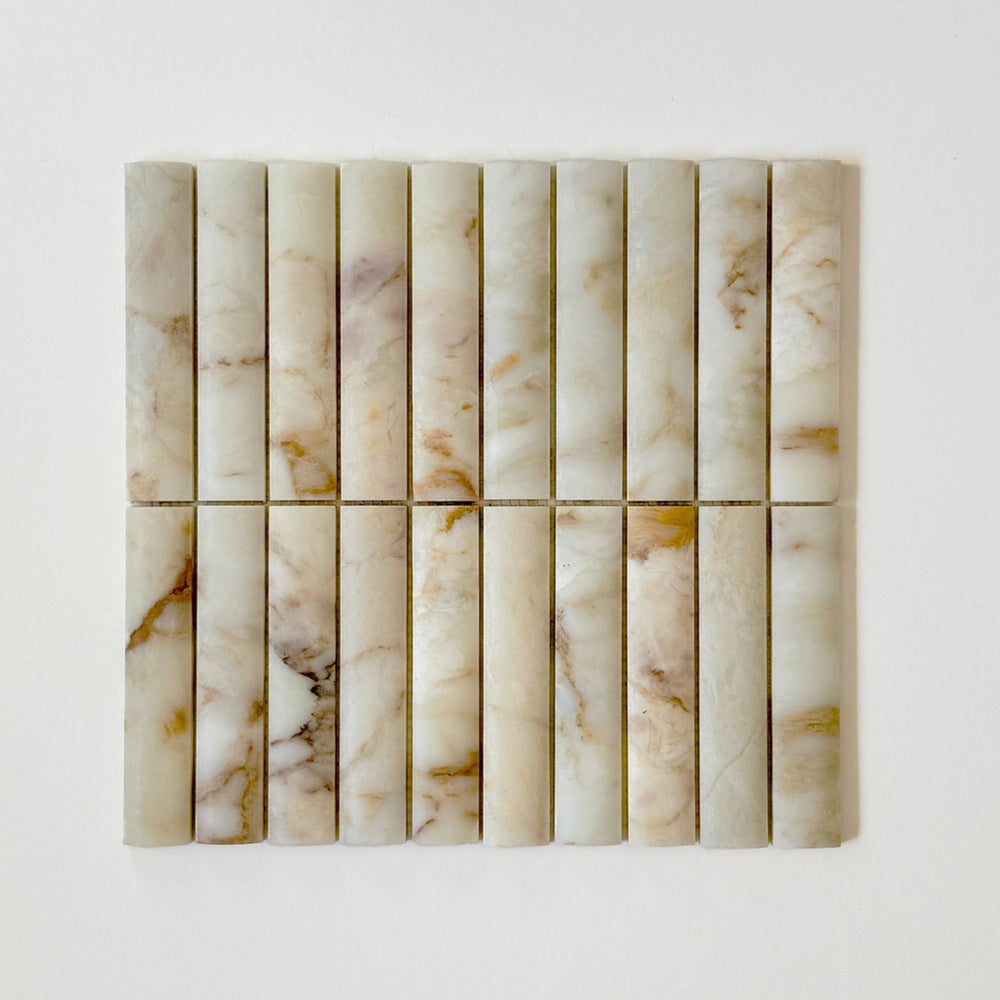 Serene 12.6x12" Paonazzo Fluted Natural Stone Mosaic | 2 options