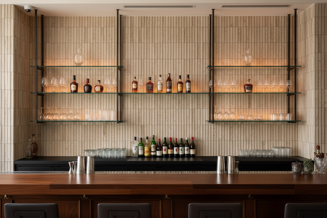 Serene 12.6x12" Brown Travertine Fluted Natural Stone Mosaic | 2 options