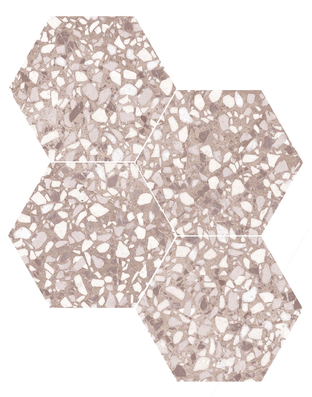 Terazzo Mineral 9.05x10.63" Hexagon Porcelain Tile | 5 Colors