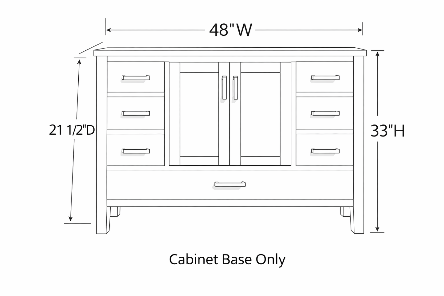 Briar 48" Oak Bathroom Vanity | 2 Colors
