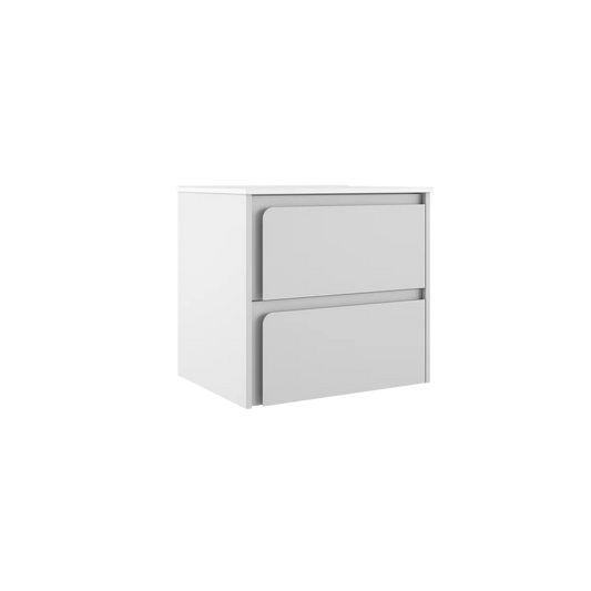 Cordano 24'' White Wall Mounted Single Bathroom Vanity w Ceramic Top Sink - Tilevanity.com