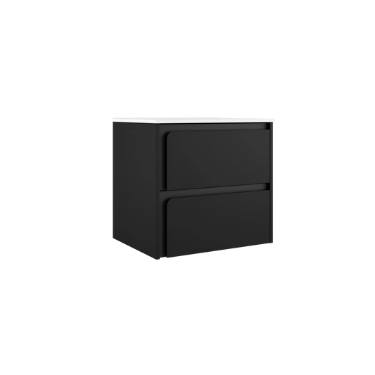 Cordano 24'' Black Wall Mounted Single Bathroom Vanity with Ceramic Top Sink - Tilevanity.com