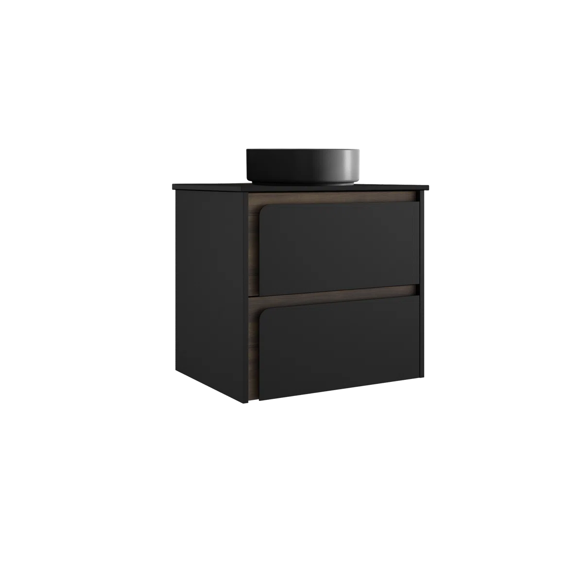 Cordano 24" Black / Brown Wood Single Bathroom Vanity Set - Tilevanity.com