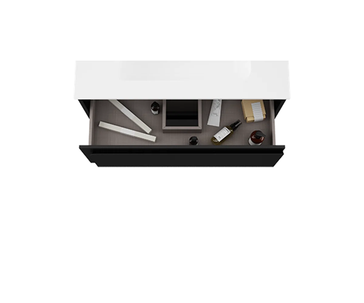 Cordano 40" Black Vanity with White Sink - Tilevanity.com