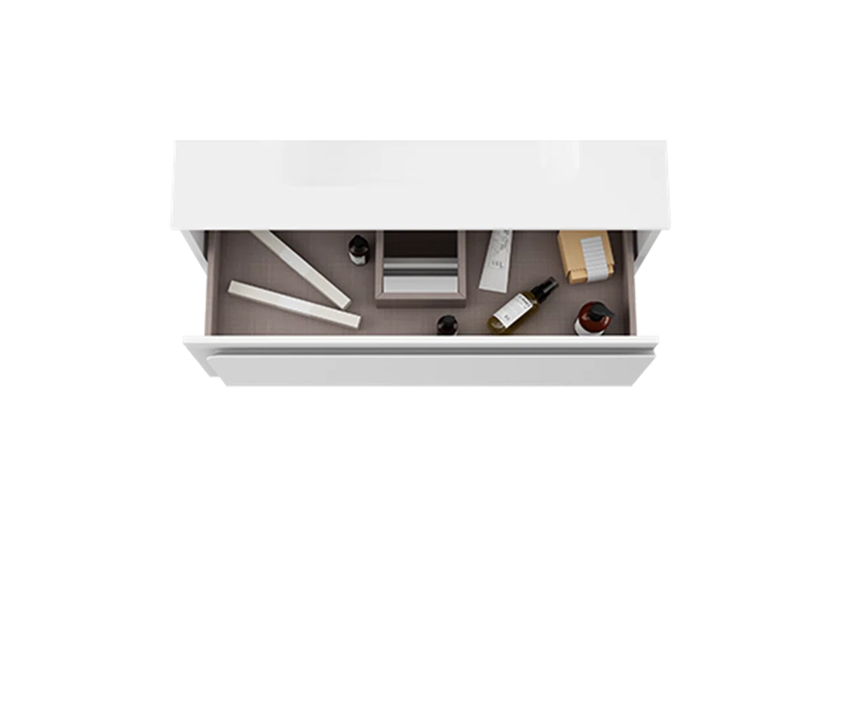 Cordano 32" White Wall-Mounted Bathroom Vanity Base - Tilevanity.com