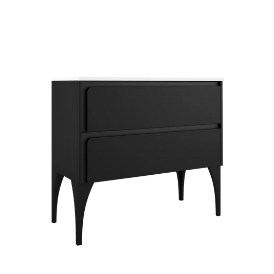 Cordano 40" Black Vanity with White Sink - Tilevanity.com