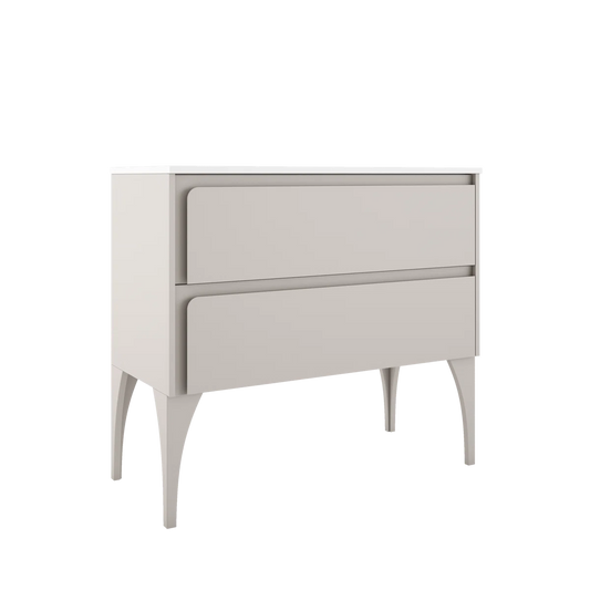 Cordano 40" Cotton Vanity with White Sink - Tilevanity.com