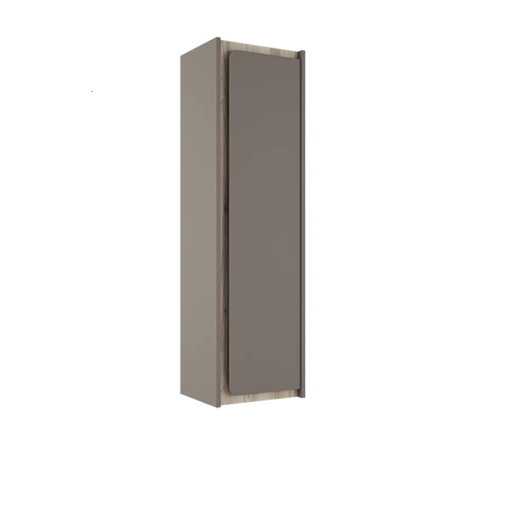 Cordano 48" Taupe / Natural Wood Linen Cabinet - Tilevanity.com