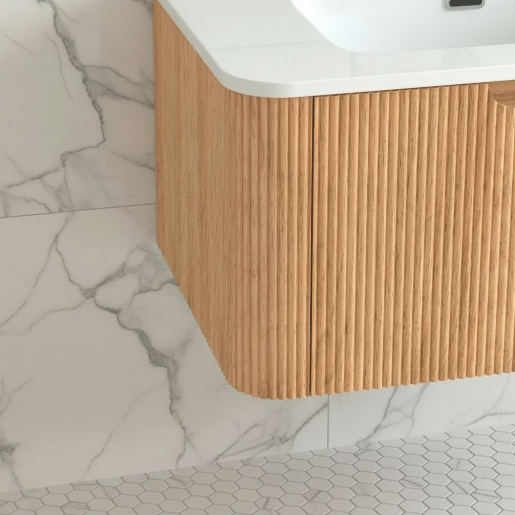 Cosette 30" Wall-Mounted Bathroom Vanity – Natural Walnut with Basin