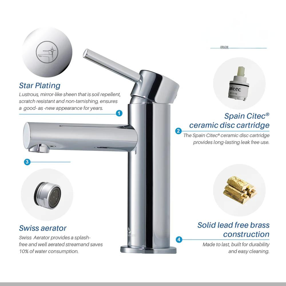 Classic Single Handle Lavatory Faucet | 4 Colors