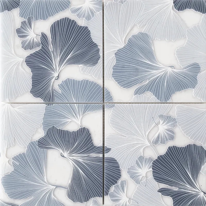 Foliage White Marble Designer Mosaic 12x12" | 3 Colors