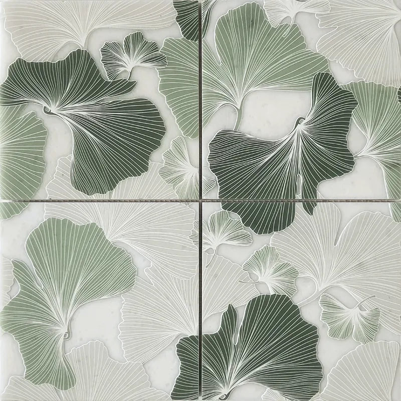 Foliage White Marble Designer Mosaic 12x12" | 3 Colors