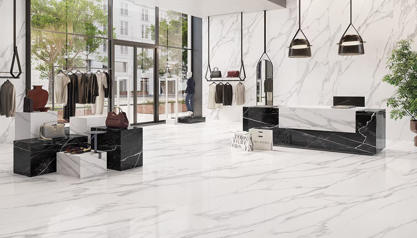 Marmo Bella Statuario Imperiale Porcelain Tile - Tilevanity.com