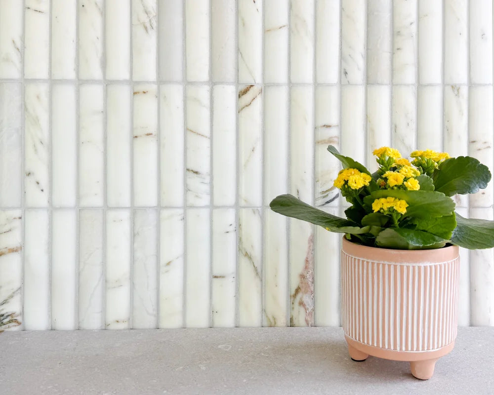 Serene 12.6x12" Bellagio Gold Fluted Natural Stone Mosaic | 2 options