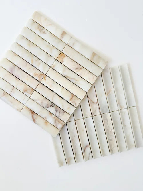 Serene 12.6x12" Bellagio Gold Fluted Natural Stone Mosaic | 2 options