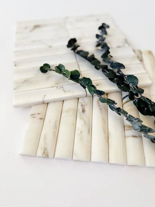 Serene 12.6x12" Bellagio Gold Fluted Natural Stone Mosaic | 2 options