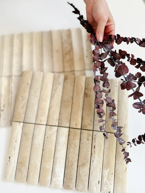 Serene 12.6x12" Brown Travertine Fluted Natural Stone Mosaic | 2 options