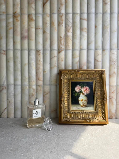 Serene 12.6x12" Paonazzo Fluted Natural Stone Mosaic | 2 options