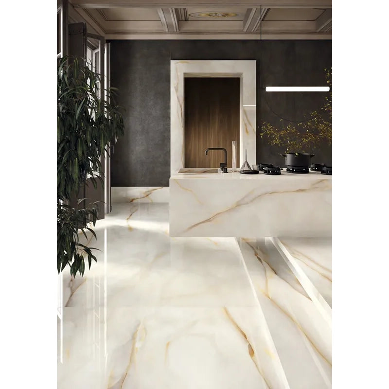 Imperium Ivory Onyx Porcelain Tile Collection 24x48" | mosaic