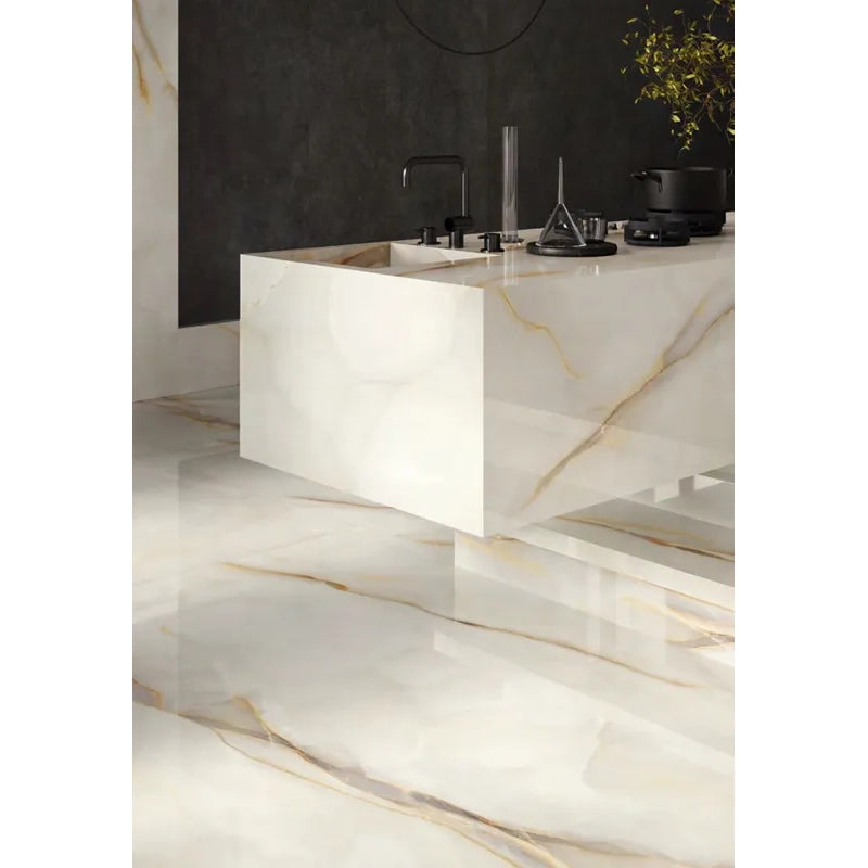 Imperium Ivory Onyx Porcelain Tile Collection 24x48" | mosaic