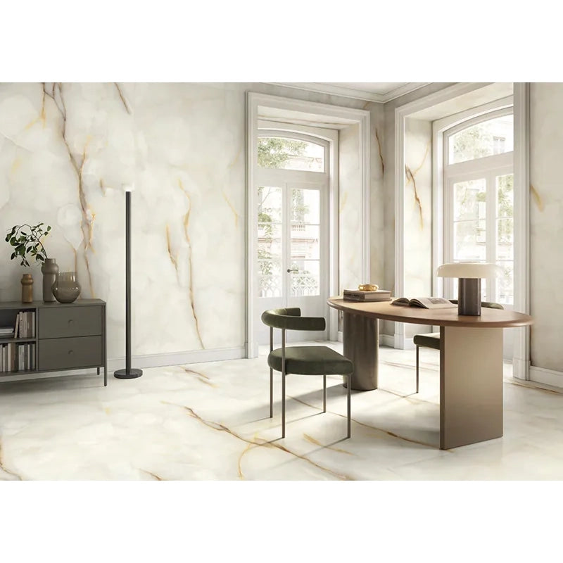 Imperium Ivory Onyx Porcelain Tile Collection 24x48" | mosaic