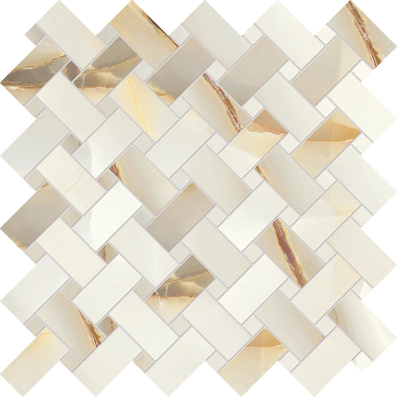 Imperium Ivory Onyx Porcelain Tile Collection 24x48" | mosaic
