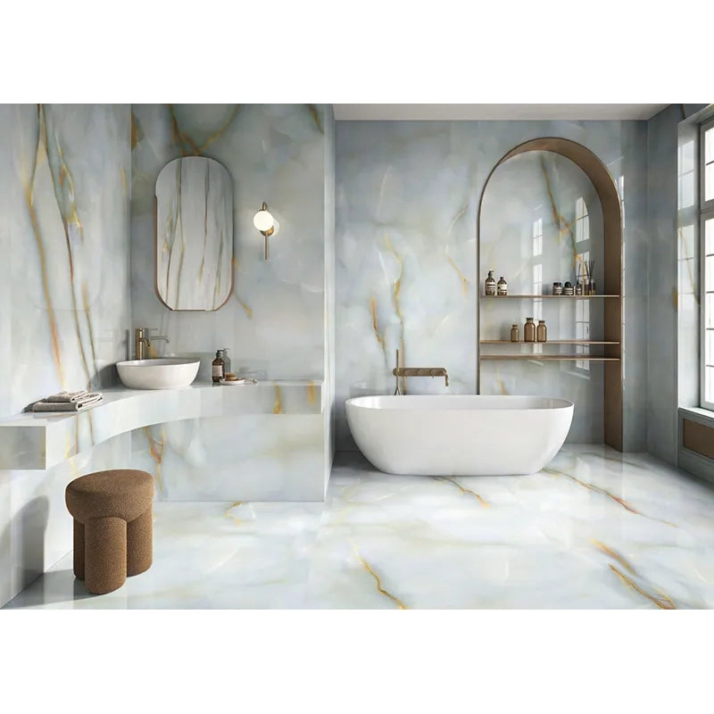 Imperium Blue Gray Onyx  Porcelain Tile Collection 24x48" | mosaic - Tilevanity.com