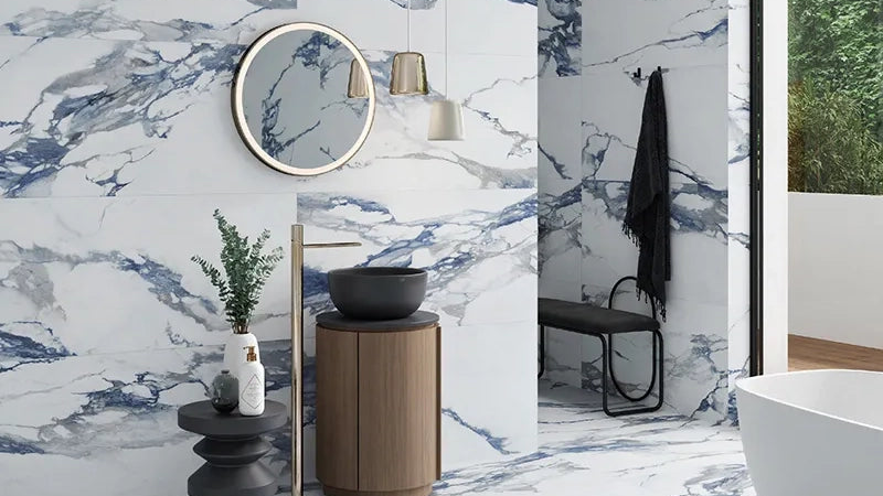 Glacier Blue Polished Porcelain Tile 24×48" - Tilevanity.com