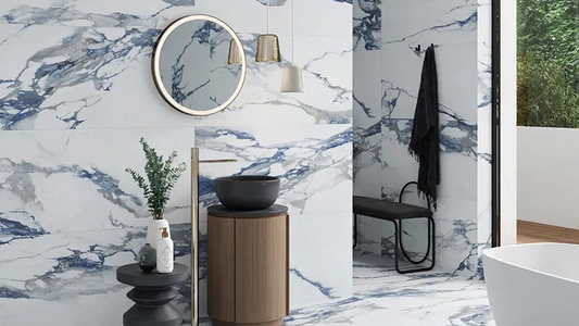 Glacier Blue Polished Porcelain Tile 24×48" - Tilevanity.com