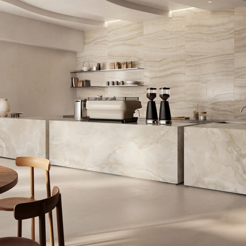 Horizon Onyx Ivory Crystal Porcelain Tile 24x48"