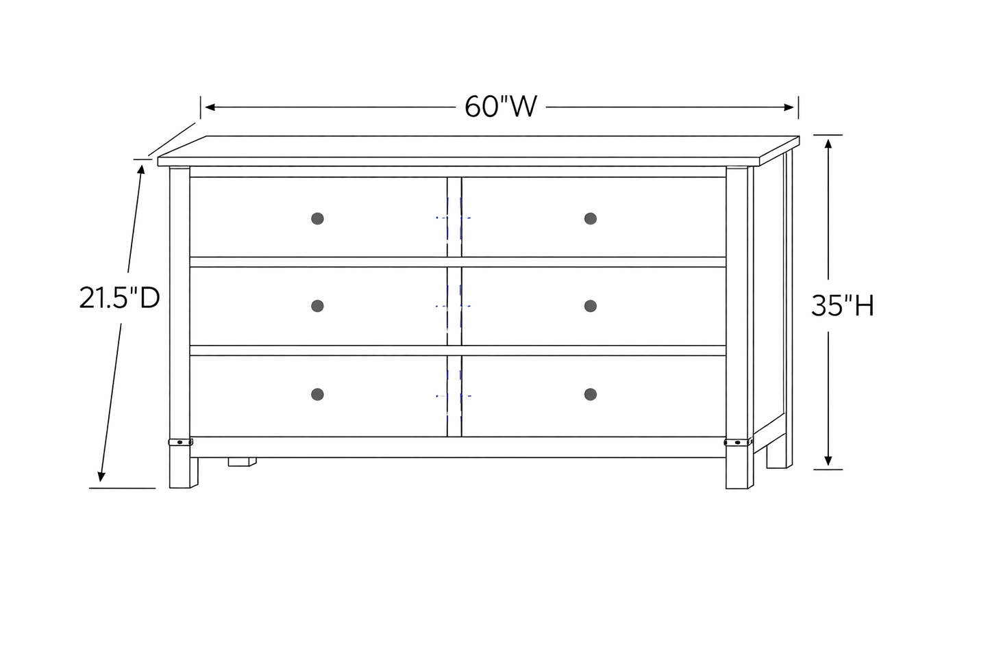 Kingswell 48"/60"/72" W Amish Made Bathroom Vanity (base only)