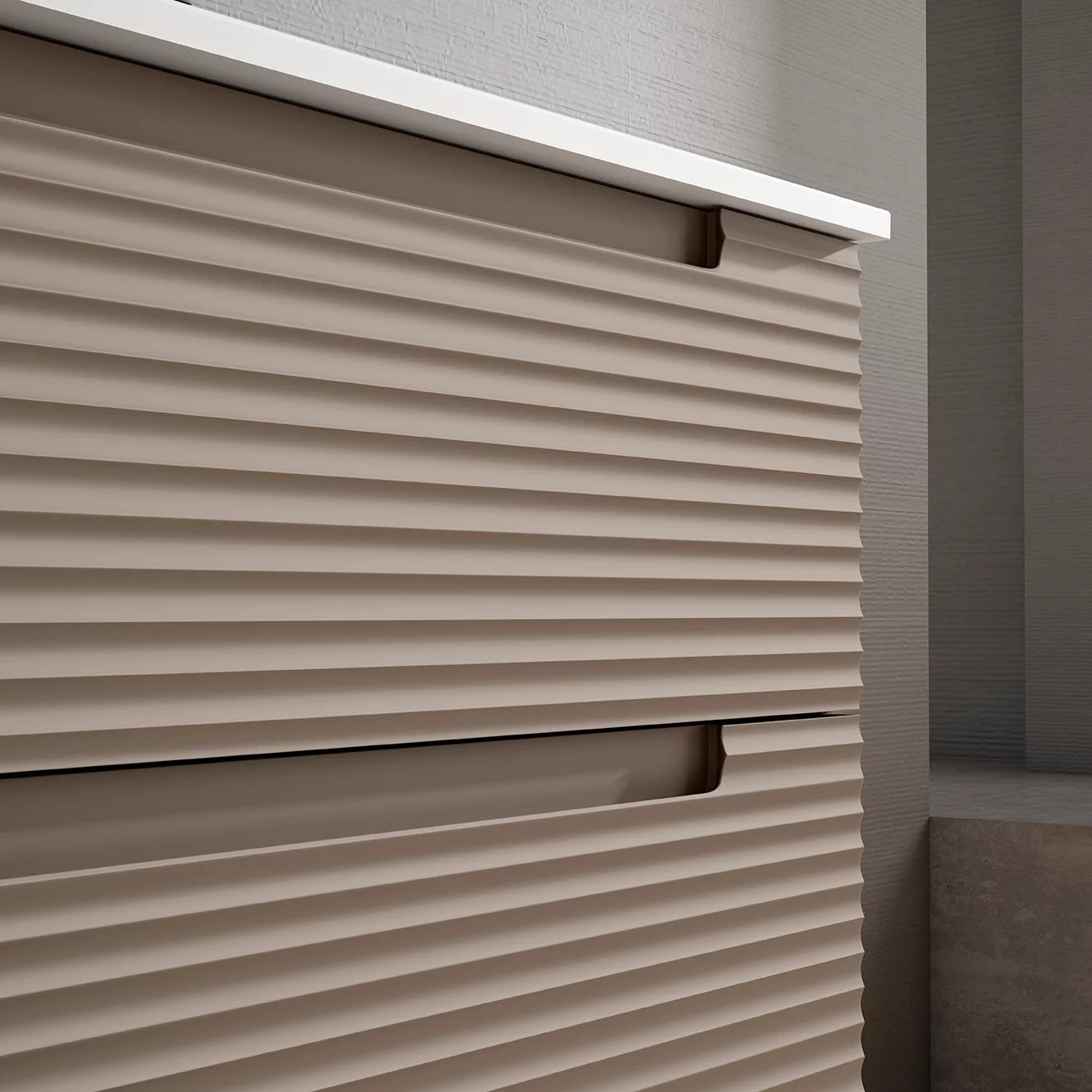 Montello 24" Beige Wall Hung Bathroom Vanity Base Only - Tilevanity.com