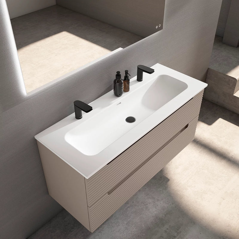 Montello 40" Beige Wall-Mounted Vanity with Sink - Tilevanity.com