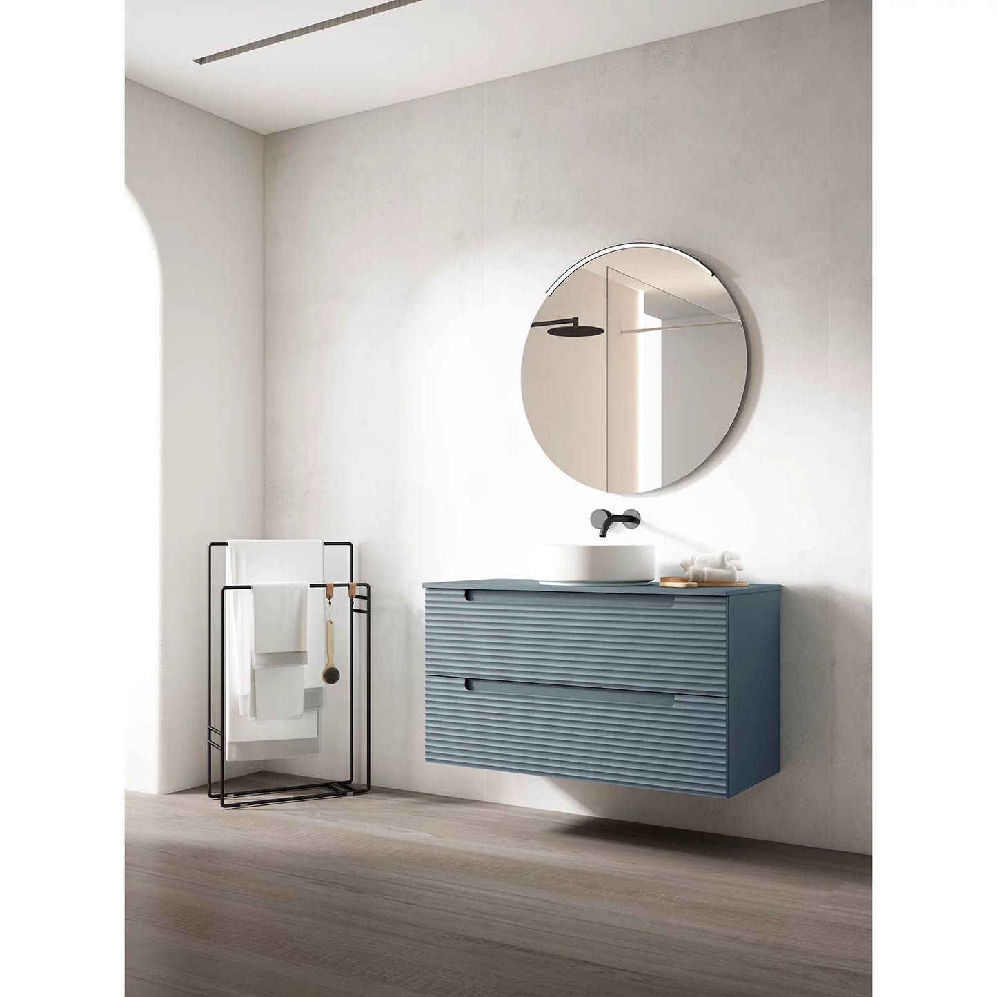 Montello 40" Blue Wall-Mounted Vanity with Sink - Tilevanity.com