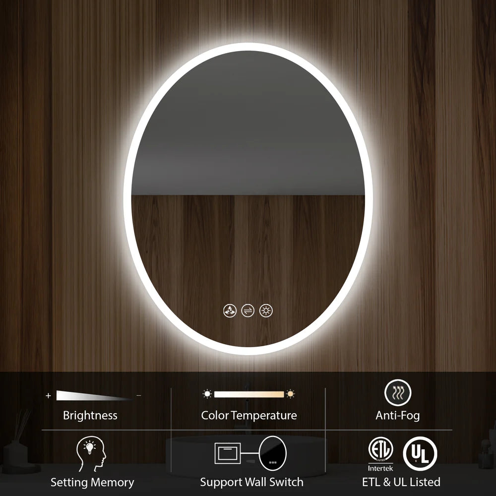 Sigma LED Oval Bathroom Mirror | 2 Sizes