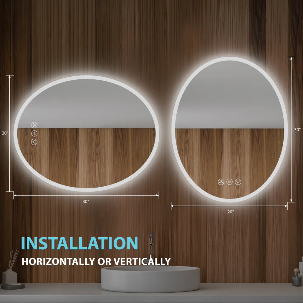 Sigma LED Oval Bathroom Mirror | 2 Sizes
