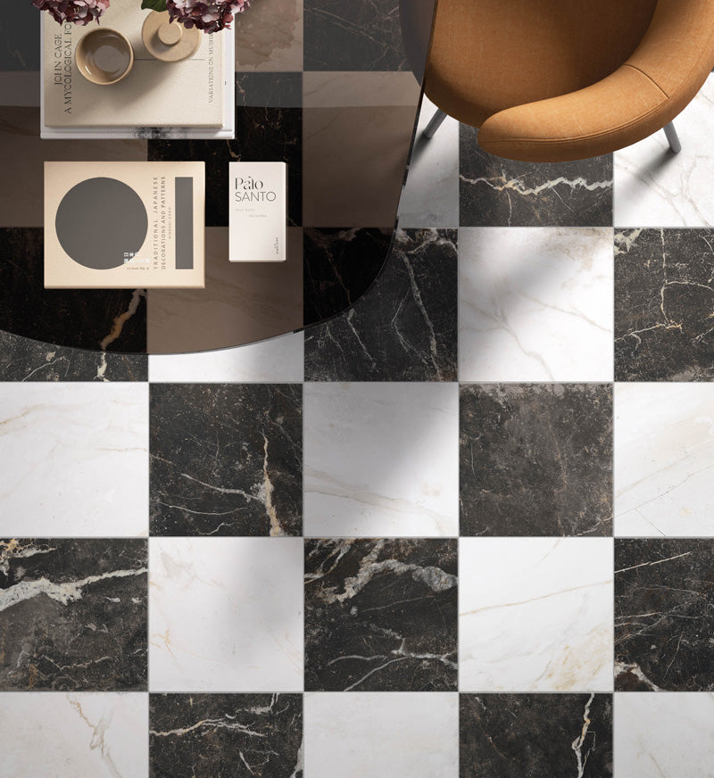 Monarch Black & White Porcelain Tile | 12x12" | 24x48"