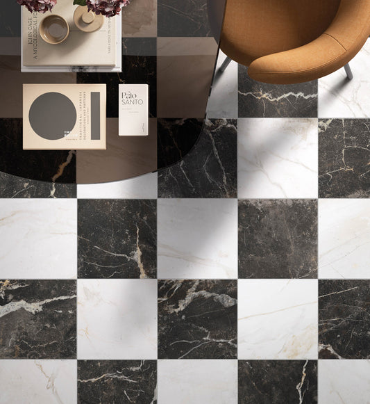 Monarch Black & White Porcelain Tile | 12x12" | 24x48"
