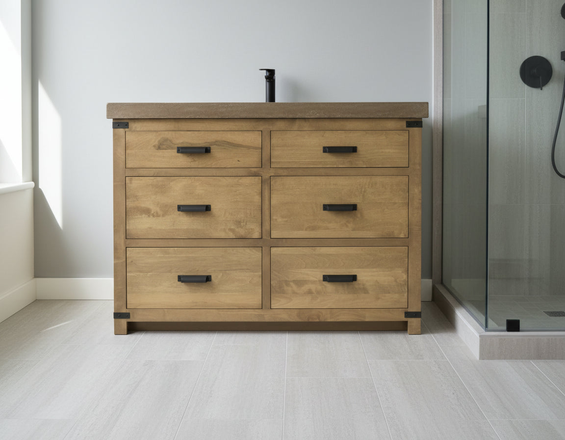 Kingswell 48"/60"/72" W Amish Made Bathroom Vanity (base only)