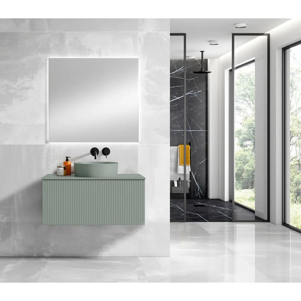 Nova Green Circular 14.5" Ceramic Vessel Sink - Tilevanity.com